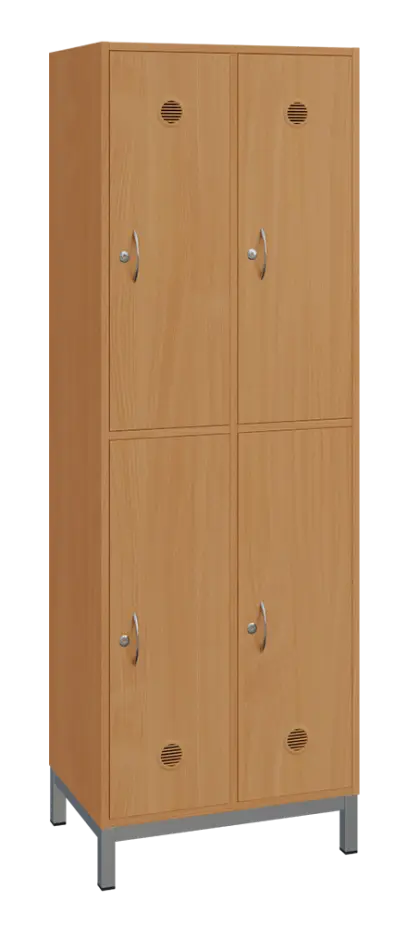 SBS-2222 šatní skříň 4-boxová, 1800x600x400 mm, kovové nohy, buk royal